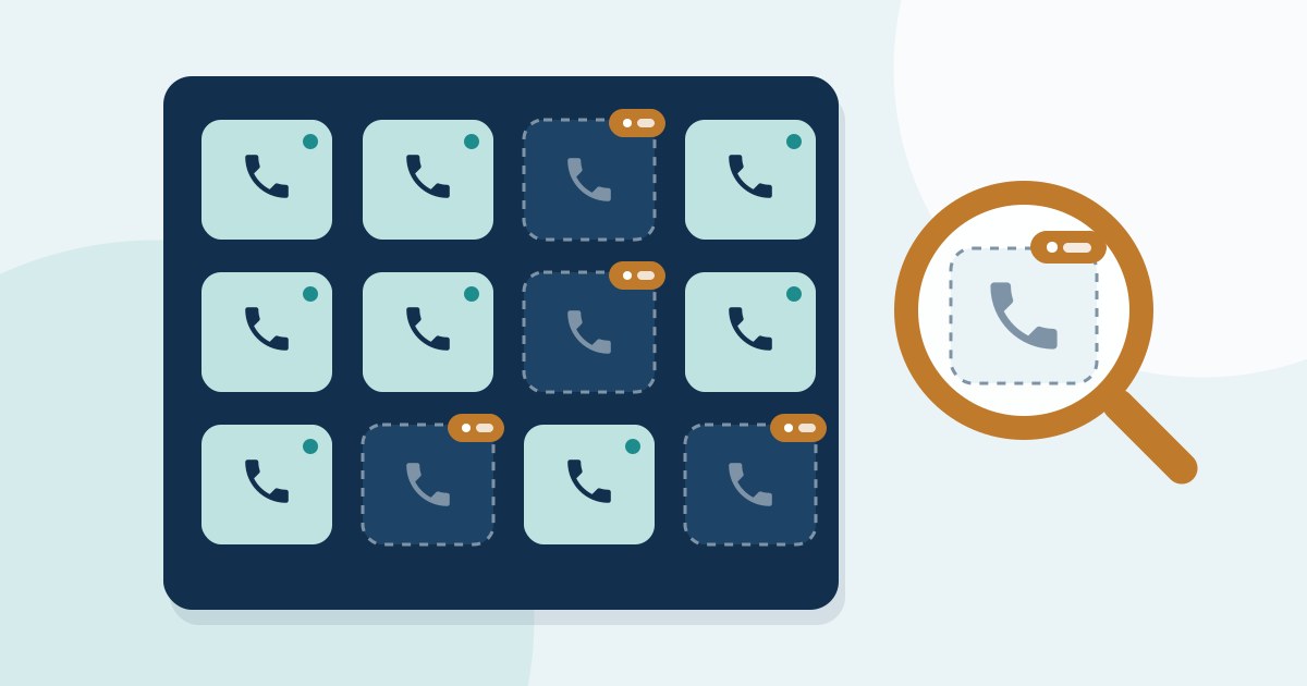 Panel of phone lines with several unused extensions flagged for review